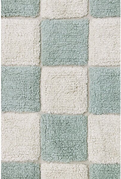 Světle modro-krémový pratelný ručně tkaný bavlněný koberec 120x160 cm Kitchen Tiles Blue Sage – Lorena Canals