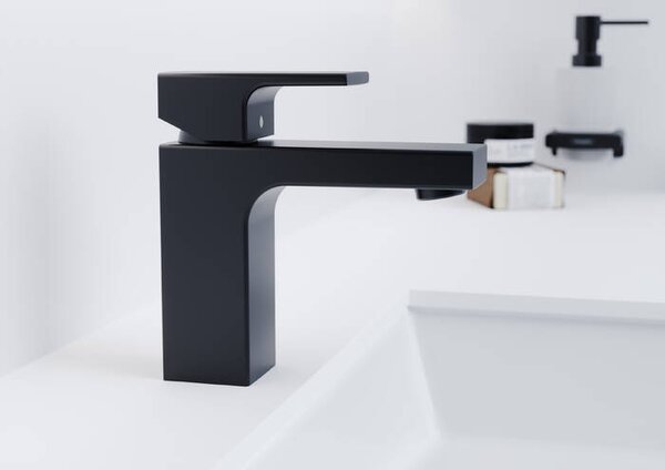 Hansgrohe Vernis Shape Páková umyvadlová baterie 100 bez odtokové soupravy, matná černá 71569670