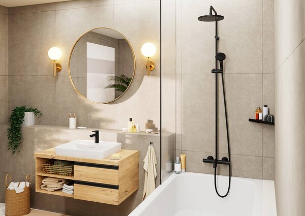Hansgrohe Vernis Blend Páková umyvadlová baterie 100 bez odtokové soupravy, matná černá 71580670