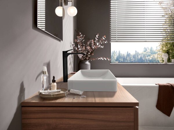 Hansgrohe Vivenis Páková umyvadlová baterie 250 pro umyvadlové mísy, bez odtokové soupravy, matná černá 75042670