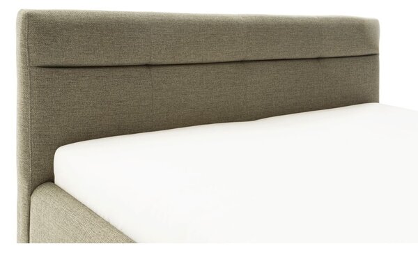 Zelená čalouněná dvoulůžková postel s úložným prostorem s roštem 180x200 cm Lotte – Meise Möbel