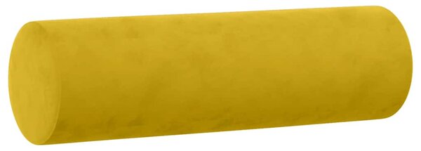 2místná pohovka s polštáři žlutá 120 cm samet 3200877