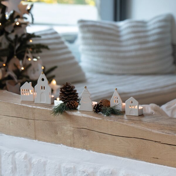 Porcelánový svícen Dream House – set 2 ks