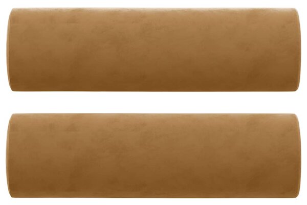 2místná pohovka s polštáři hnědá 120 cm samet 3200878