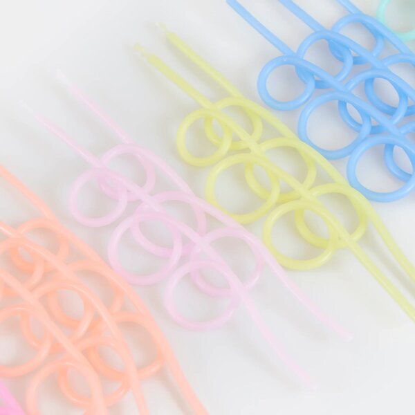 Dortové svíčky Pastel loopy – 16 ks