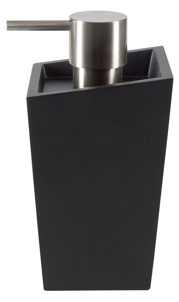 Spirella dávkovač mýdla YOSHI, matně černý, polyresin, nerez ocel, 350 ml