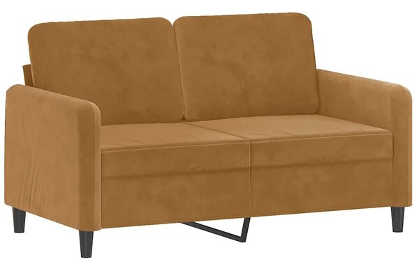 2místná pohovka s polštáři hnědá 120 cm samet 3200878