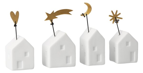 Porcelánová vánoční dekorace Houses Srdce