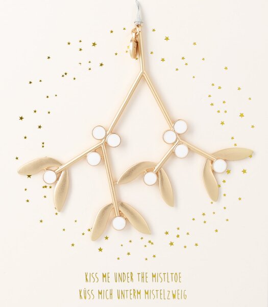 Kovová vánoční ozdoba Mistletoe Golden
