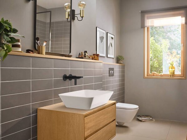Hansgrohe Rebris E páková umyvadlová baterie pod omítku, montáž na stěnu s výtokem 20 cm, matná černá 72568670
