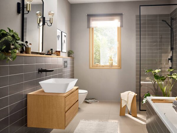 Hansgrohe Rebris E páková umyvadlová baterie pod omítku, montáž na stěnu s výtokem 20 cm, matná černá 72568670