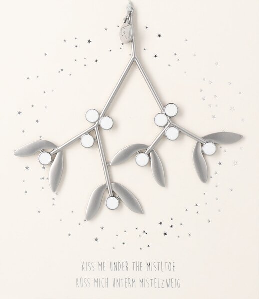 Kovová vánoční ozdoba Mistletoe Silver