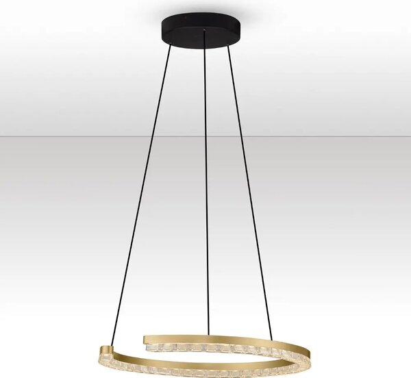 Nova Luce Zlaté kovové závěsné LED světlo Gleamy 46 cm