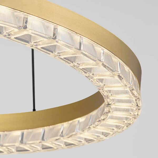 Nova Luce Zlaté kovové závěsné LED světlo Gleamy 46 cm