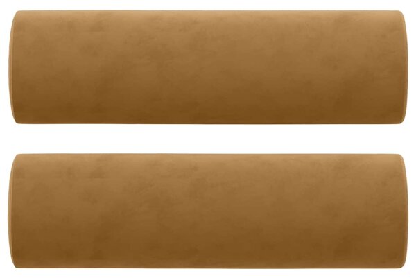 2místná pohovka s polštáři hnědá 140 cm samet 3200888