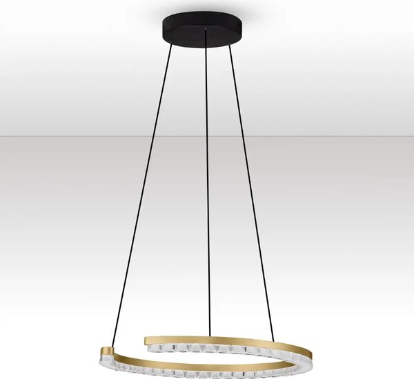 Nova Luce Zlaté kovové závěsné LED světlo Gleamy 46 cm