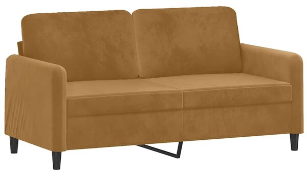 2místná pohovka s polštáři hnědá 140 cm samet 3200888