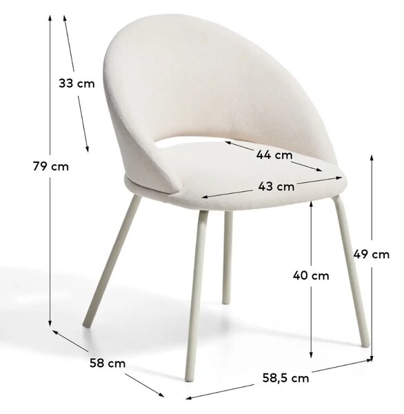 Kave Home Béžová čalouněná jídelní židle Bonali