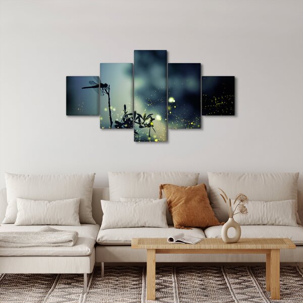 Obraz - Vážka za třpytivé noci (125x70 cm)