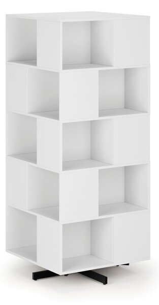 Otočný regál, 800×800×1932 mm, 4x 5 oddílů, bílá