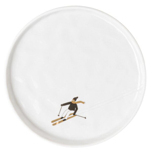 Porcelánový talířek Skiing