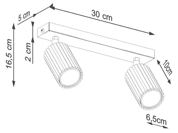 Bodové svítidlo v cihlové barvě 6,5x30 cm Gleam – Sollux