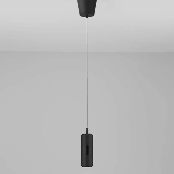 Nova Luce Černé kovové závěsné LED světlo Holm 7 cm