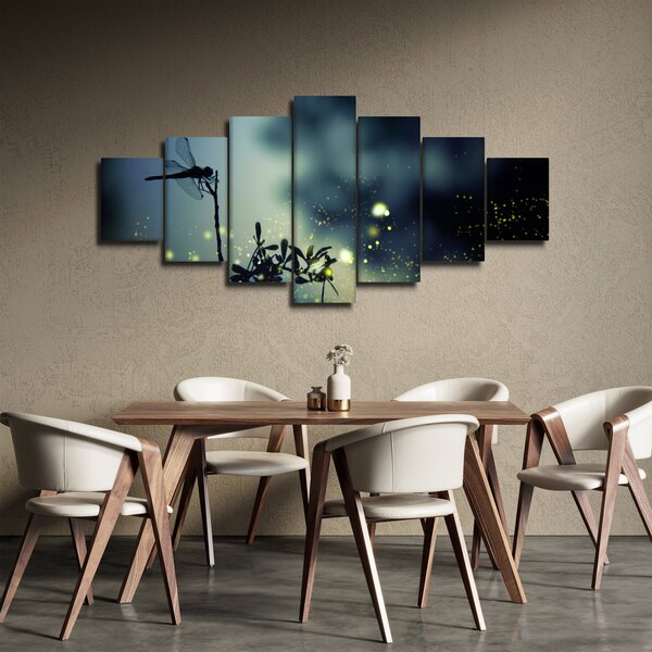 Obraz - Vážka za třpytivé noci (210x100 cm)
