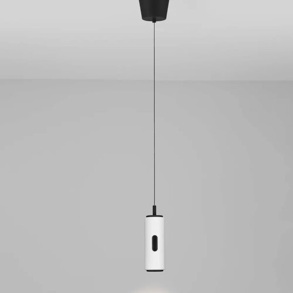 Nova Luce Bílé kovové závěsné LED světlo Holm 7 cm