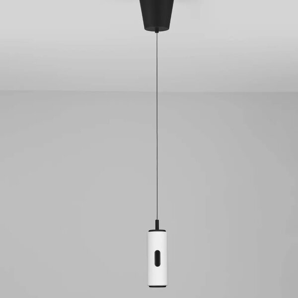 Nova Luce Bílé kovové závěsné LED světlo Holm 7 cm