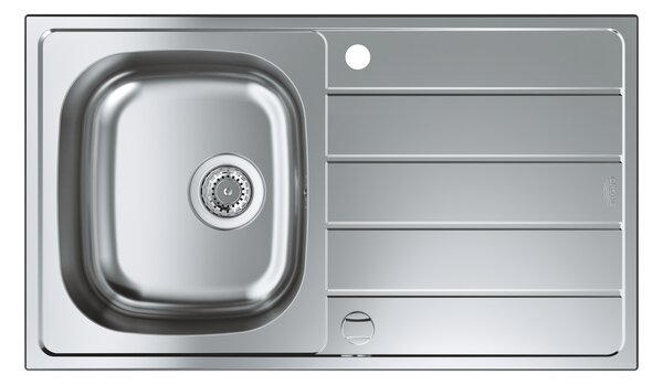 GROHE K200 - Dřez z nerezové oceli s odtokem, nerez ocel, kartáčovaná 31552SD1