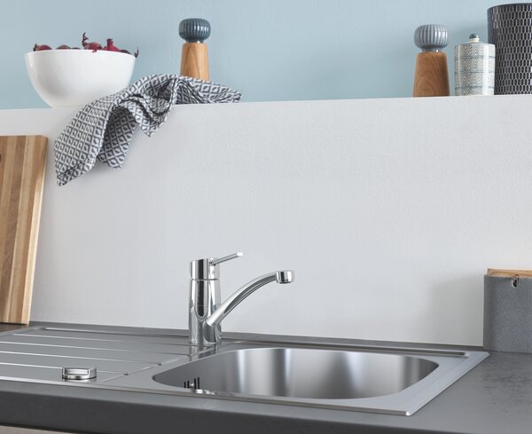 GROHE K200 - Dřez z nerezové oceli s odtokem, nerez ocel, kartáčovaná 31552SD1