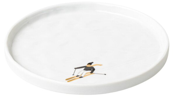 Porcelánový talířek Skiing