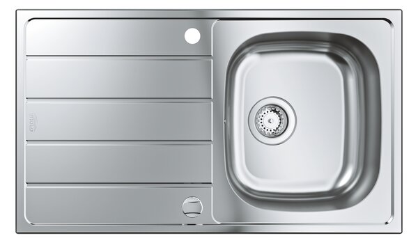 GROHE K200 - Dřez z nerezové oceli s odtokem, nerez ocel, kartáčovaná 31552SD1