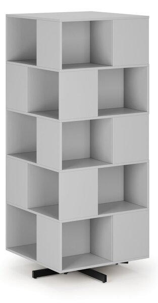 Otočný regál, 800×800×1932 mm, 4x 5 oddílů, šedá