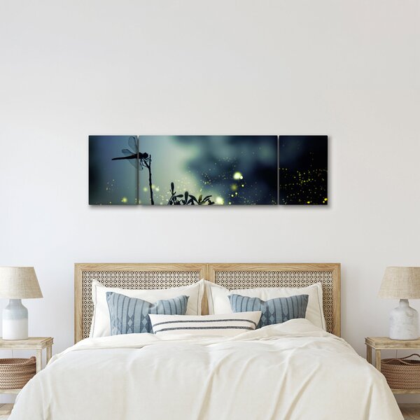 Obraz - Vážka za třpytivé noci (170x50 cm)