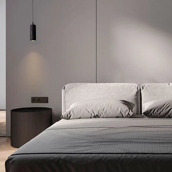 Nova Luce Černé kovové závěsné LED světlo Holm 7 cm