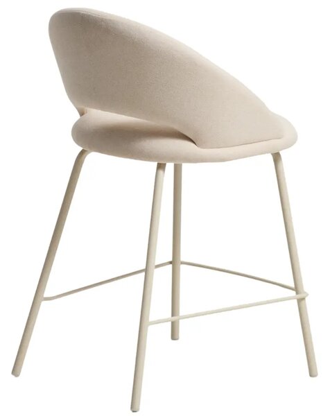Kave Home Béžová čalouněná barová židle Bonali 65 cm