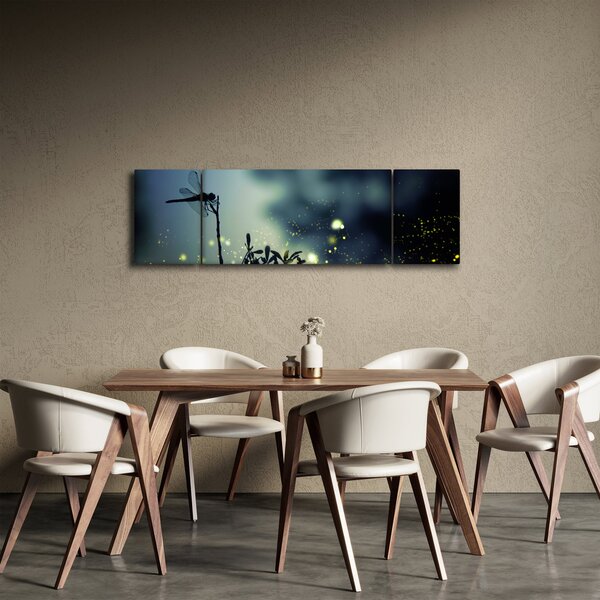 Obraz - Vážka za třpytivé noci (170x50 cm)