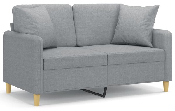 2místná pohovka s polštáři světle šedá 120 cm textil 3200901