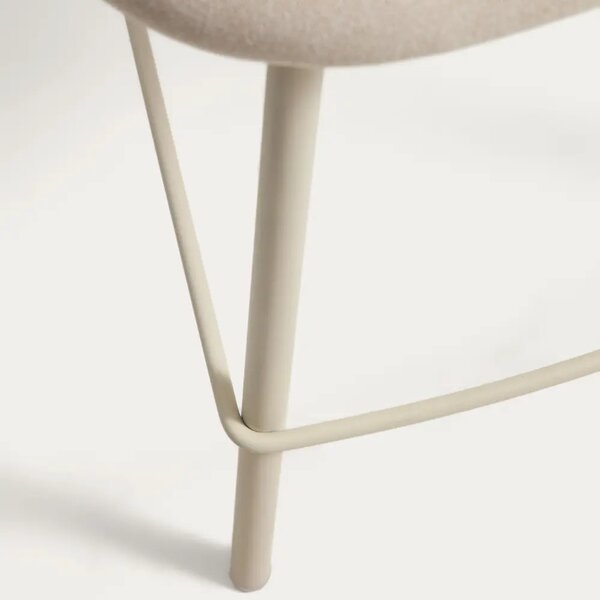 Kave Home Béžová čalouněná barová židle Bonali 65 cm