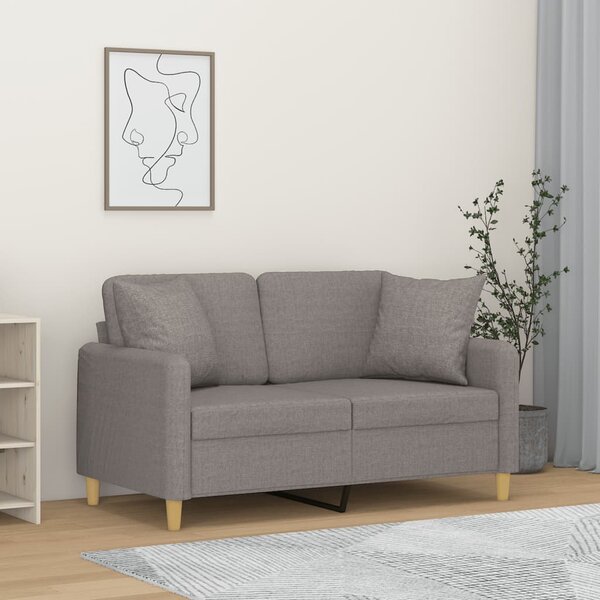 2místná pohovka s polštáři světle šedá 120 cm textil 3200901