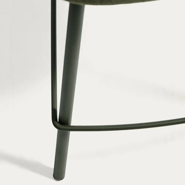 Zelená čalouněná barová židle Kave Home Bonali 65 cm
