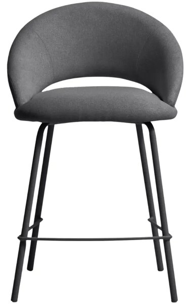 Kave Home Šedá čalouněná barová židle Bonali 65 cm