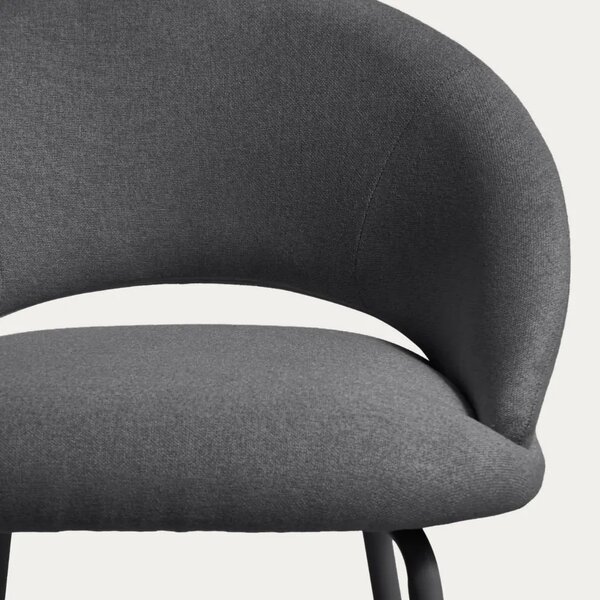 Kave Home Šedá čalouněná barová židle Bonali 65 cm