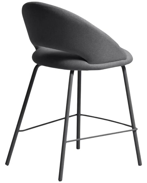 Kave Home Šedá čalouněná barová židle Bonali 65 cm
