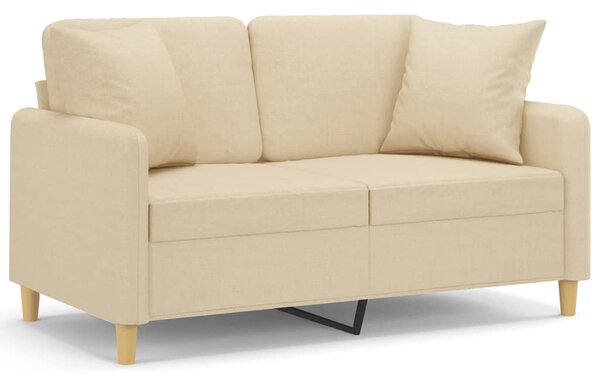 2místná pohovka s polštáři krémová 120 cm textil 3200903
