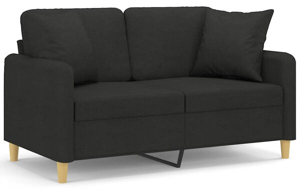 2místná pohovka s polštáři černá 120 cm textil 3200905