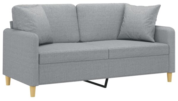 2místná pohovka s polštáři světle šedá 140 cm textil 3200909