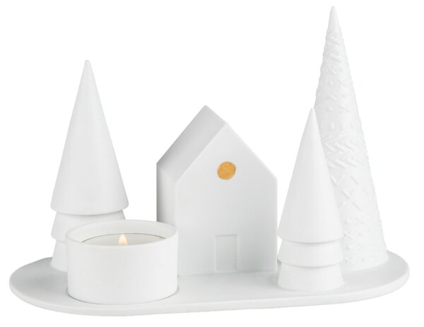 Porcelánový svícen Forest Hut